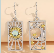 ER1181 Sun & Moon Mismatch Earrings - Extreme Largeness Wholesale