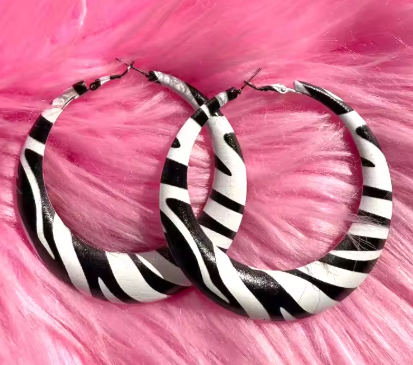 ER1235 Zebra Print Hoops - Extreme Largeness Wholesale