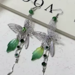 ER1203 Green Butterfly Earrings - Extreme Largeness Wholesale