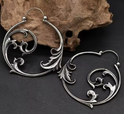 ER1271 Filigree Round Hoop Earrings - Extreme Largeness Wholesale