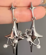 ER1263	Star Pearl Earrings - Extreme Largeness Wholesale