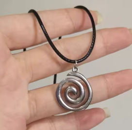 LNK680	Spiral Cord Necklace Skinny - Extreme Largeness Wholesale