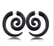 ER1258	Faux Taper Earrings - Spiral - Extreme Largeness Wholesale