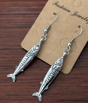 ER1275 Sardines Earrings Silver - Extreme Largeness Wholesale