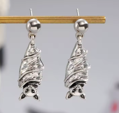 ER1273 Hanging Bat Stud Earrings - Extreme Largeness Wholesale