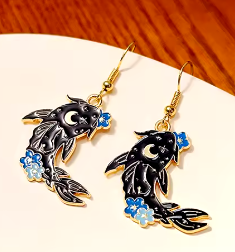 ER993 Koi Earrings Gold/ Red