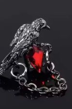 ER1211 Raven & Chain Stud Earrings