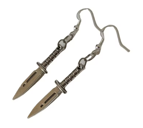 ER1238	Knife Earrings - Extreme Largeness Wholesale