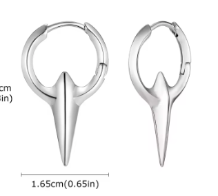 ER1209 Pointy Spike Small Hoop Earrings