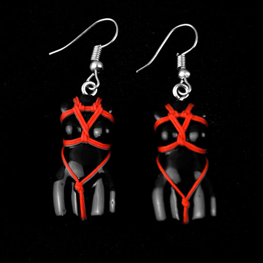 Red Shibari Earrings | Extreme Largeness Wholesale