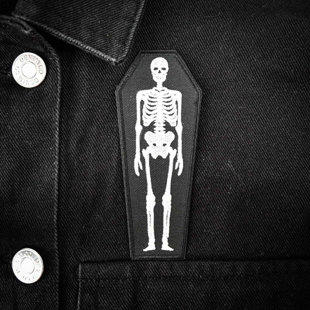 SKELETON COFFIN PATCH - PACK OF 6