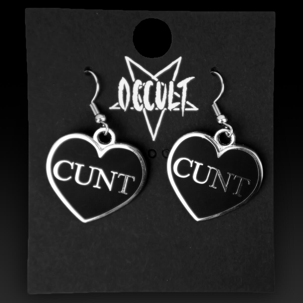 Cunt Black Heart Earrings • Extreme Largeness Wholesale