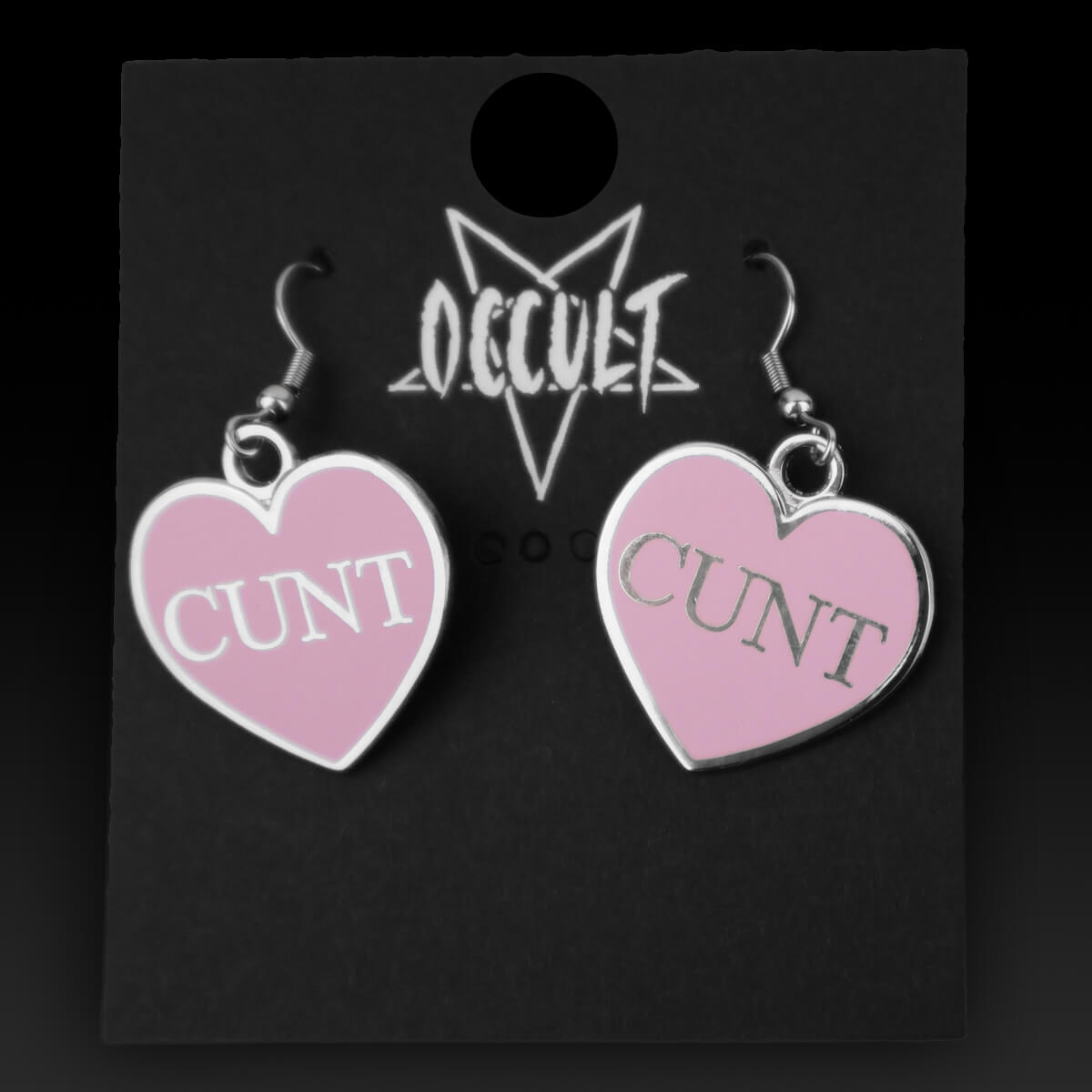 Cunt Pink Heart Earrings • Extreme Largeness Wholesale