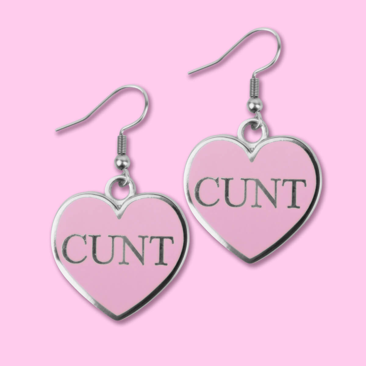 Cunt Pink Heart Earrings • Extreme Largeness Wholesale