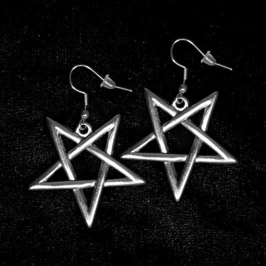 LARGE INVERTED PENTAGRAM EARRINGS - PACK OF 5 - Extreme Largeness Wholesale