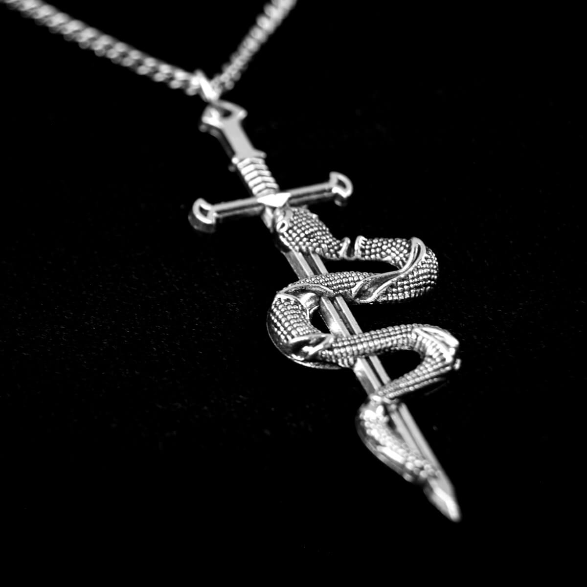 SNAKE ON SWORD NECKLACE - PACK OF 5