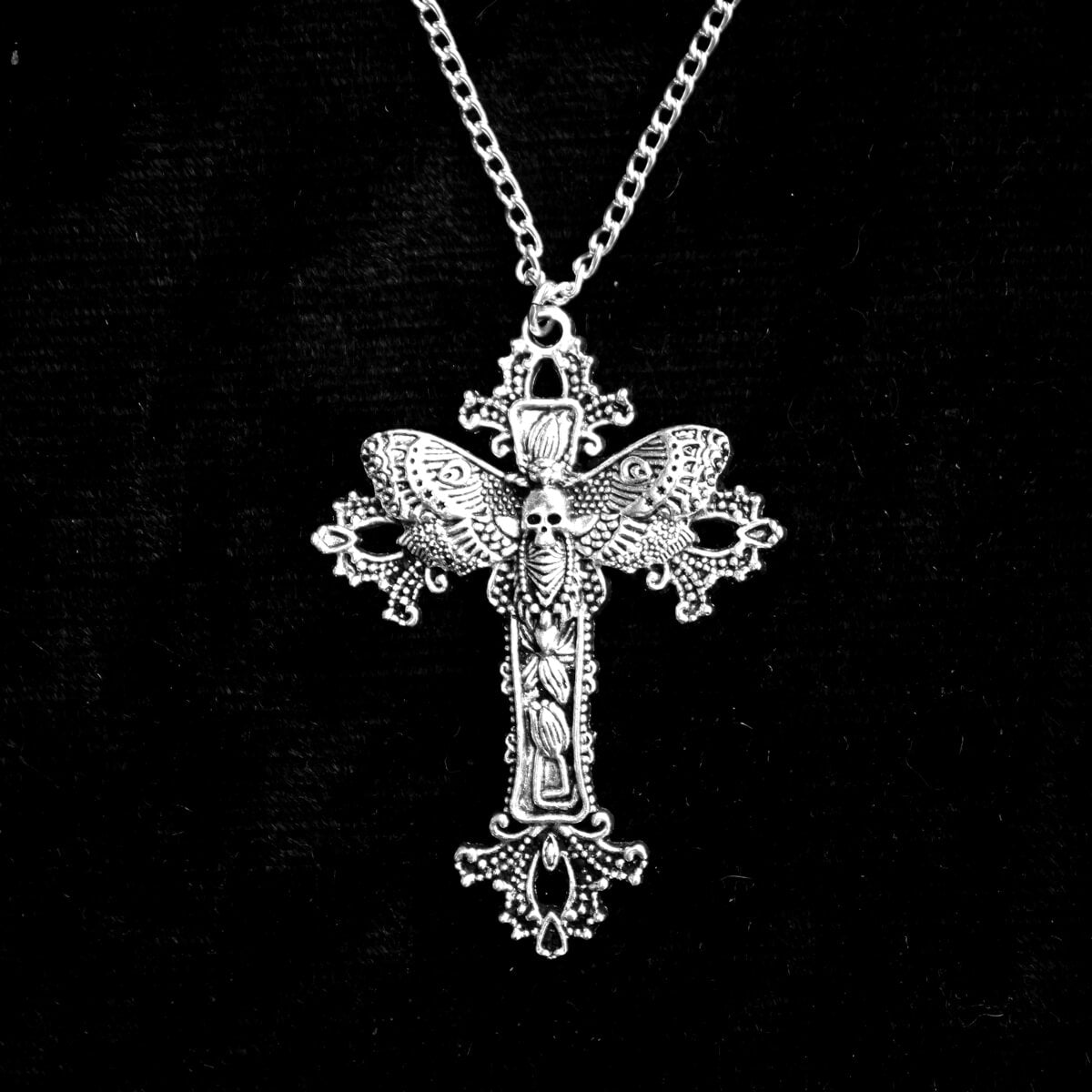 MOTH CROSS NECKLACE - PACK OF 5