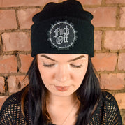 FUCK OFF GOTHIC BLACK BEANIE - PACK OF 3
