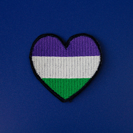 GENDERQUEER HEART PATCH - PACK OF 12 - Extreme Largeness Wholesale
