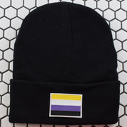 Non-Binary Flag Patch Beanie - Pack of 3 - Extreme Largeness Wholesale