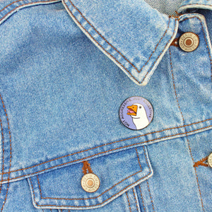 Not Aggressive, Just Assertive Goose Enamel Pin | Extreme Largeness Wholesale