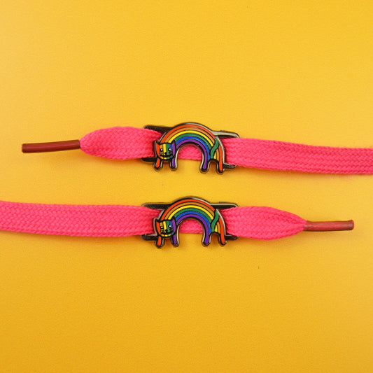 RAINBOW CAT SHOELACE TAGS - PACK OF 5 - Extreme Largeness Wholesale