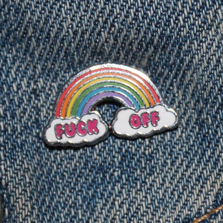 FUCK OFF RAINBOW PIN - PACK OF 5 - Extreme Largeness Wholesale